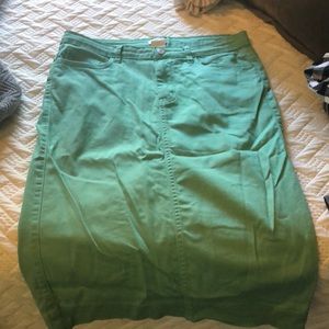 Jade Mackenzie Boutique Mint Denim Pencil Skirt